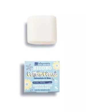 laSaponaria Deodorante solido Cotton Cloud BIO (40 g) - senza profumo e bicarbonato di sodio