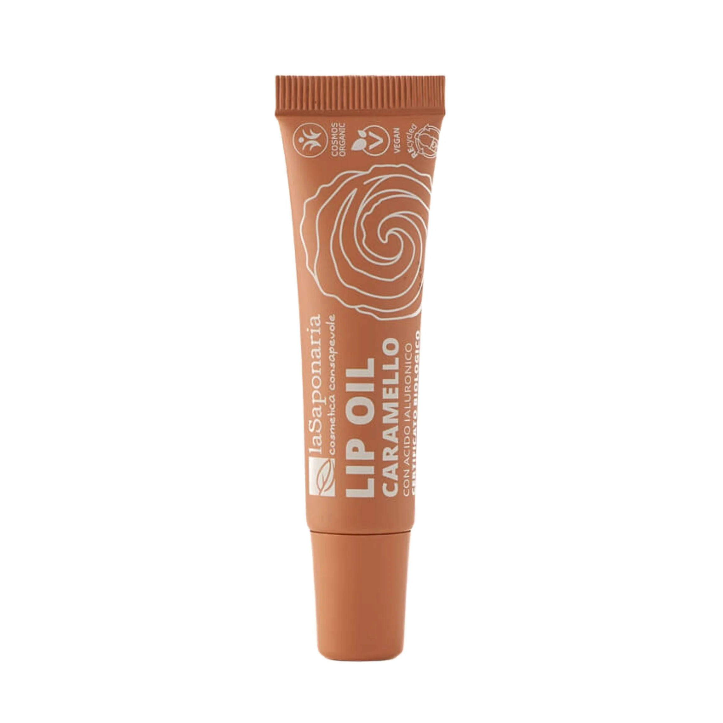 laSaponaria Olio labbra nutriente al caramello BIO - Warm Nude (12 ml) - per labbra lucide e profondamente nutrite