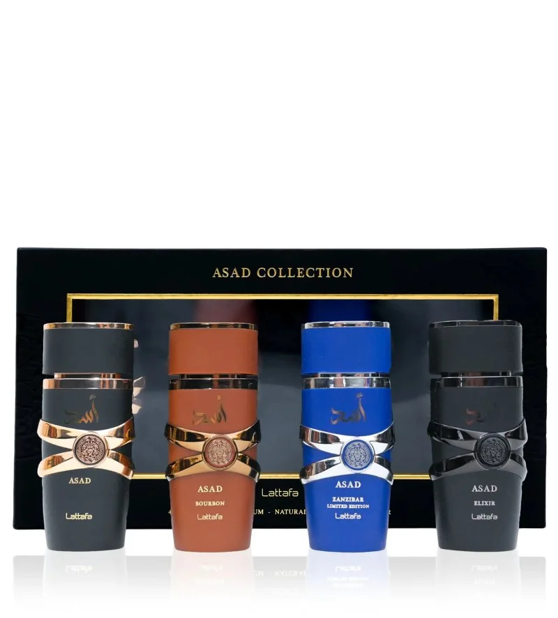 Asad Collection set regalo Asad 25 ml + eau de parfum Asad Bourbon 25 ml + eau de parfum Asad Zanzibar 25 ml + eau de parfum Asad Elixir eau de parfum da uomo