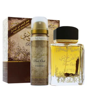 Lattafa Pure Oudi set regalo unisex eau de parfum 100 ml + deospray 50 ml
