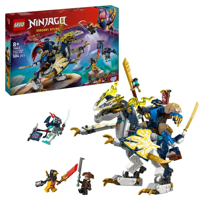 NINJAGO® 71843 Rogue e il cavaliere robotico del drago