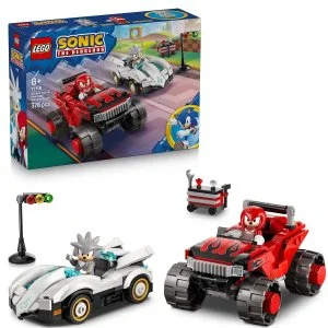 LEGO® Sonic the Hedgehog™ 77118 Silver e la sua auto vs. Knuckles e il suo monster truck