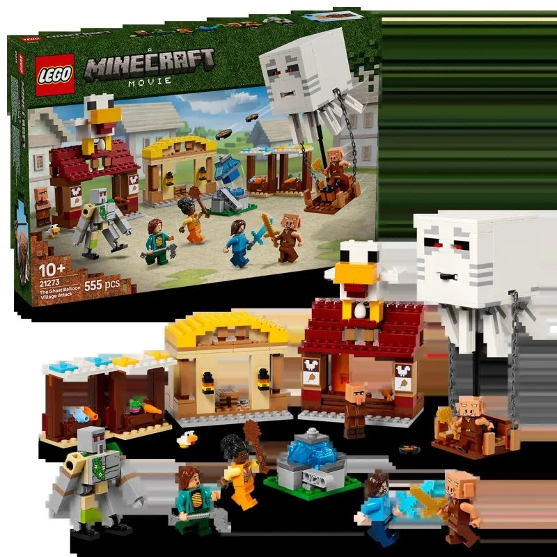 Minecraft® 21273 Mongolfiera a forma di rana pescatrice e attacco al villaggio