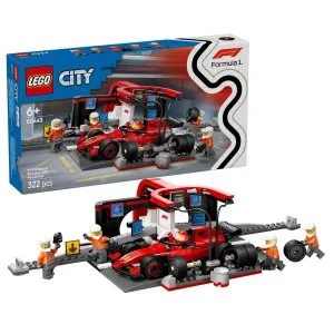LEGO® City 60443 Sosta ai box di F1® e personale con auto Ferrari