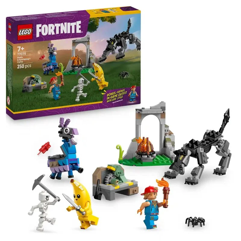 Fortnite® 77075 Peely e Sparkplug e il loro accampamento