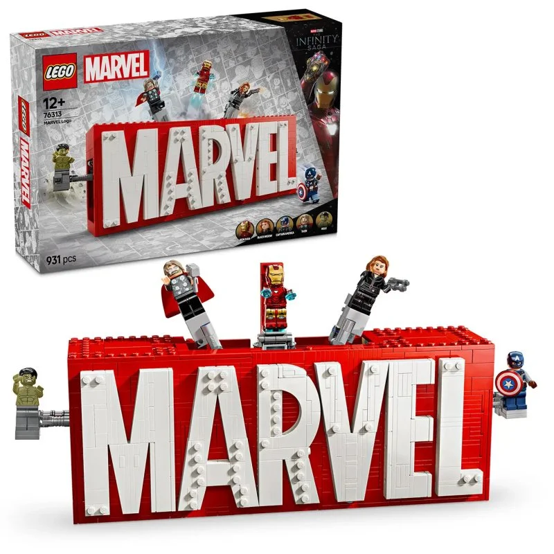 Marvel 76313 Logo MARVEL e minifigure
