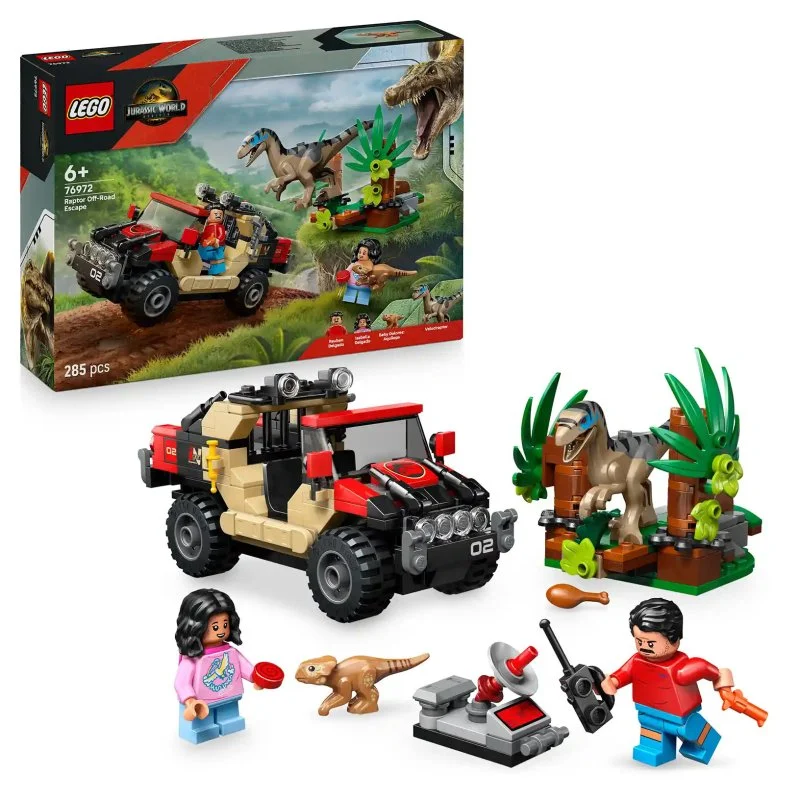 Jurassic World 76972 Fuga dal Raptor nel fuoristrada