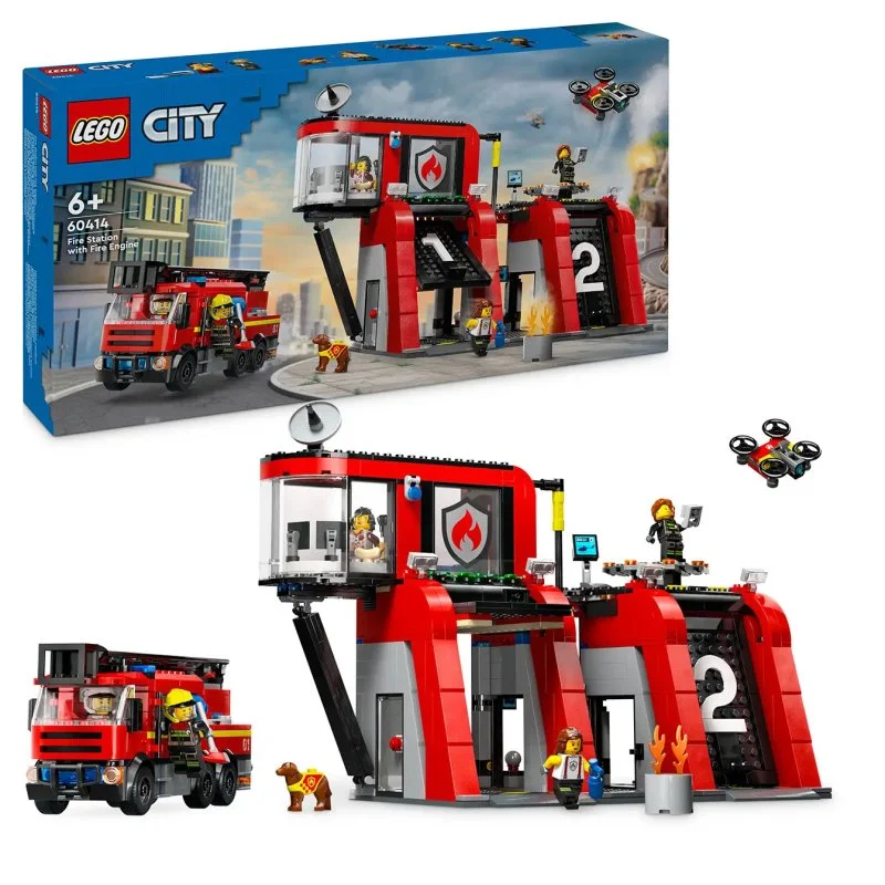 City 60414 Caserma dei pompieri con autopompa