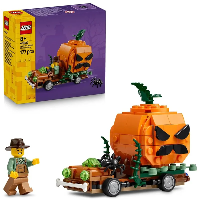 40822 Pick-up con zucche di Halloween, set da costruzione creativo