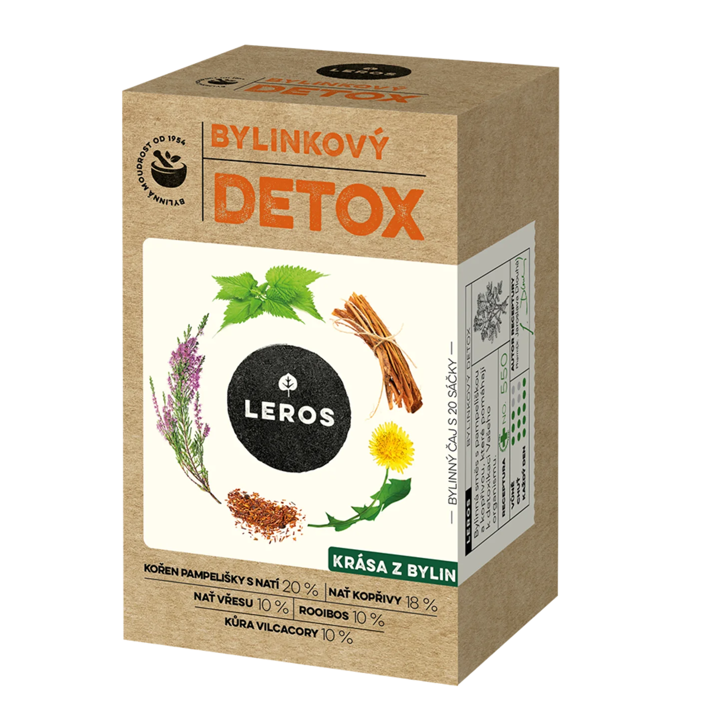 LEROS Tisana Detox alle erbe - bustine filtro (20 x 1,5 g) - per la depurazione dell'organismo