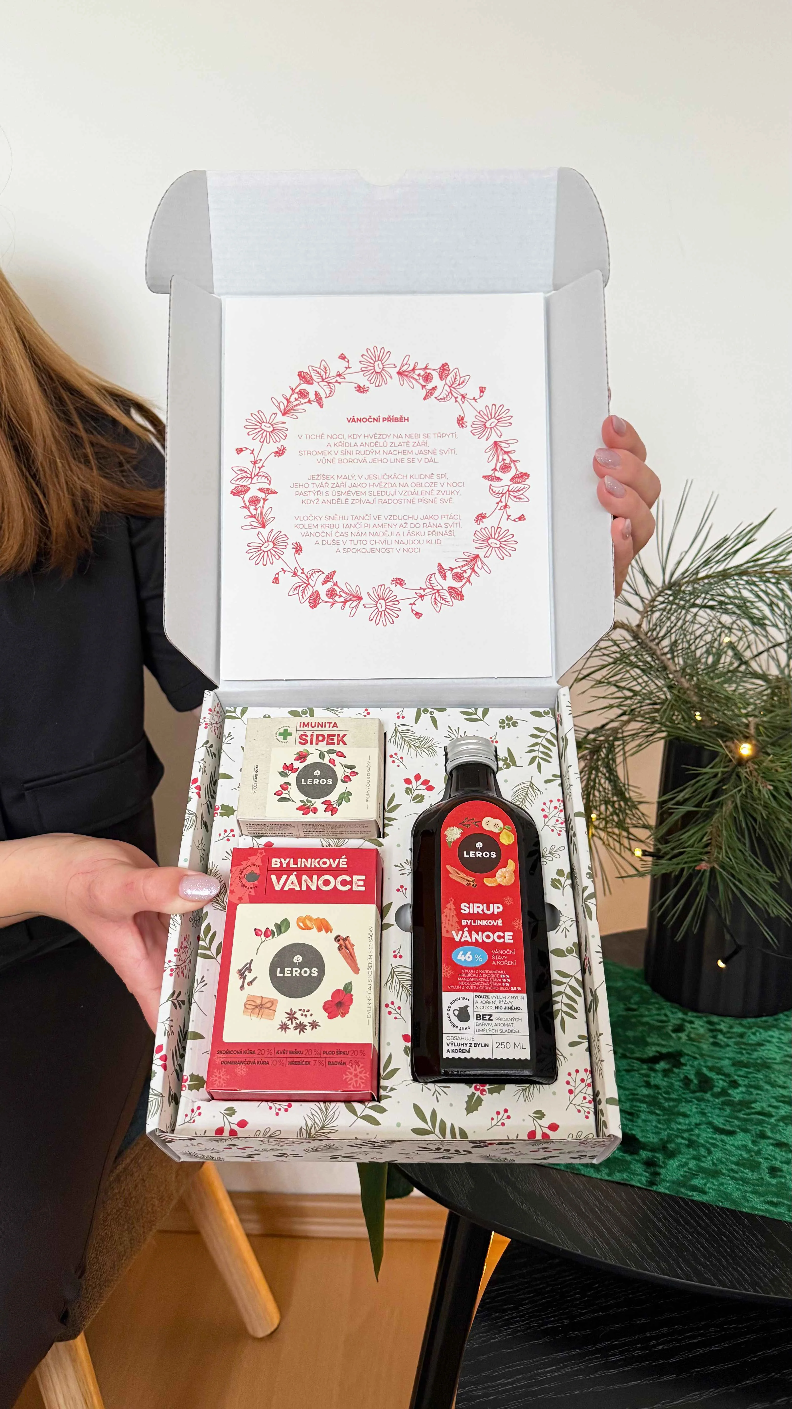 LEROS Set regalo (3 pz.) - Natale alle erbe - sciroppo alle erbe e 2 tipi di tè