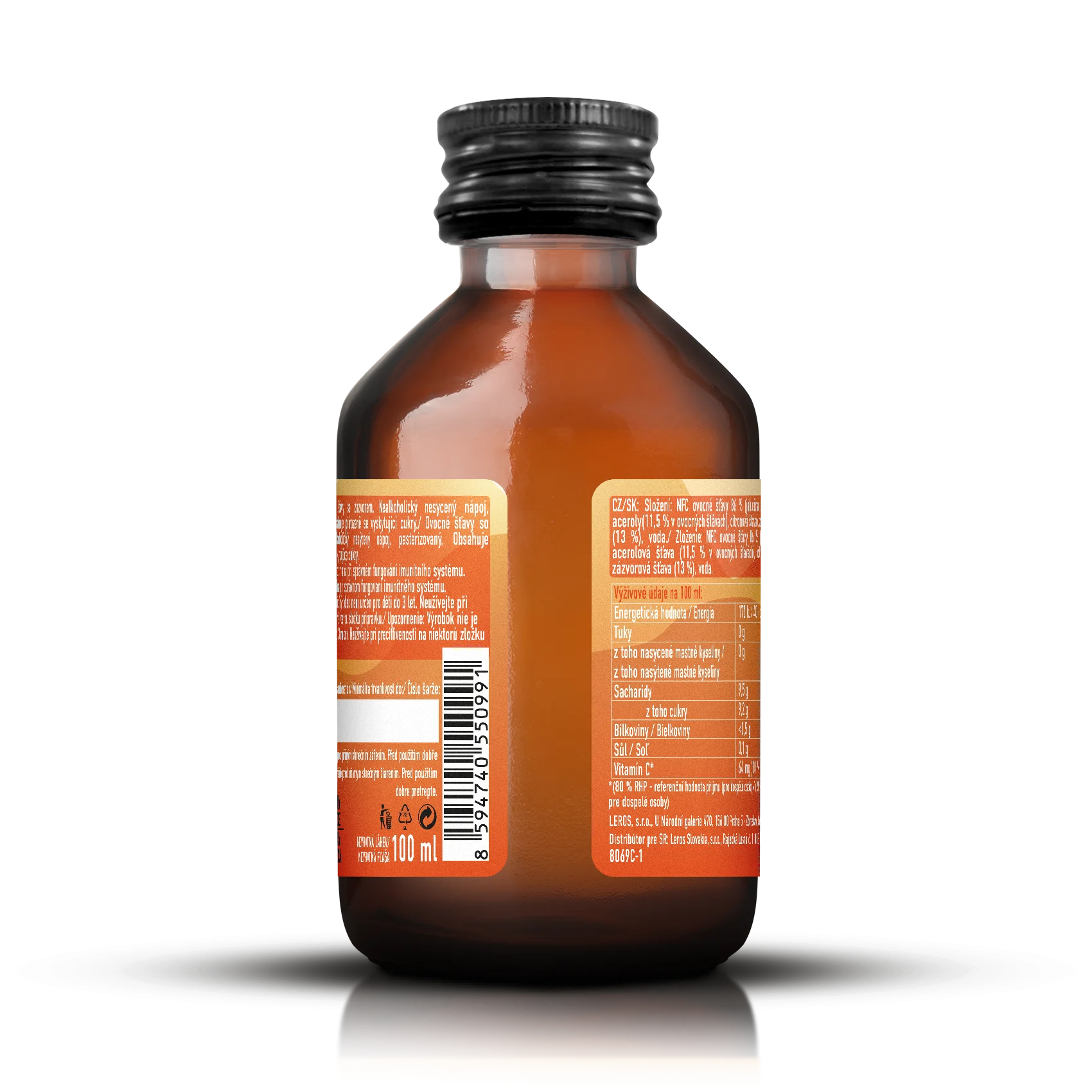 LEROS Healthy booster Zenzero & Acerola Immunity shot (100 ml) - per rafforzare le difese immunitarie