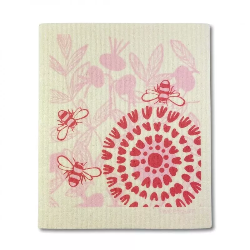 More Joy Panno universale lavabile - Fiore rosa - 100% compostabile