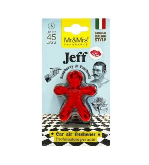 Mr&Mrs Fragrance Jeff Chrome Lampone & Patchouli profumatore per auto rosso