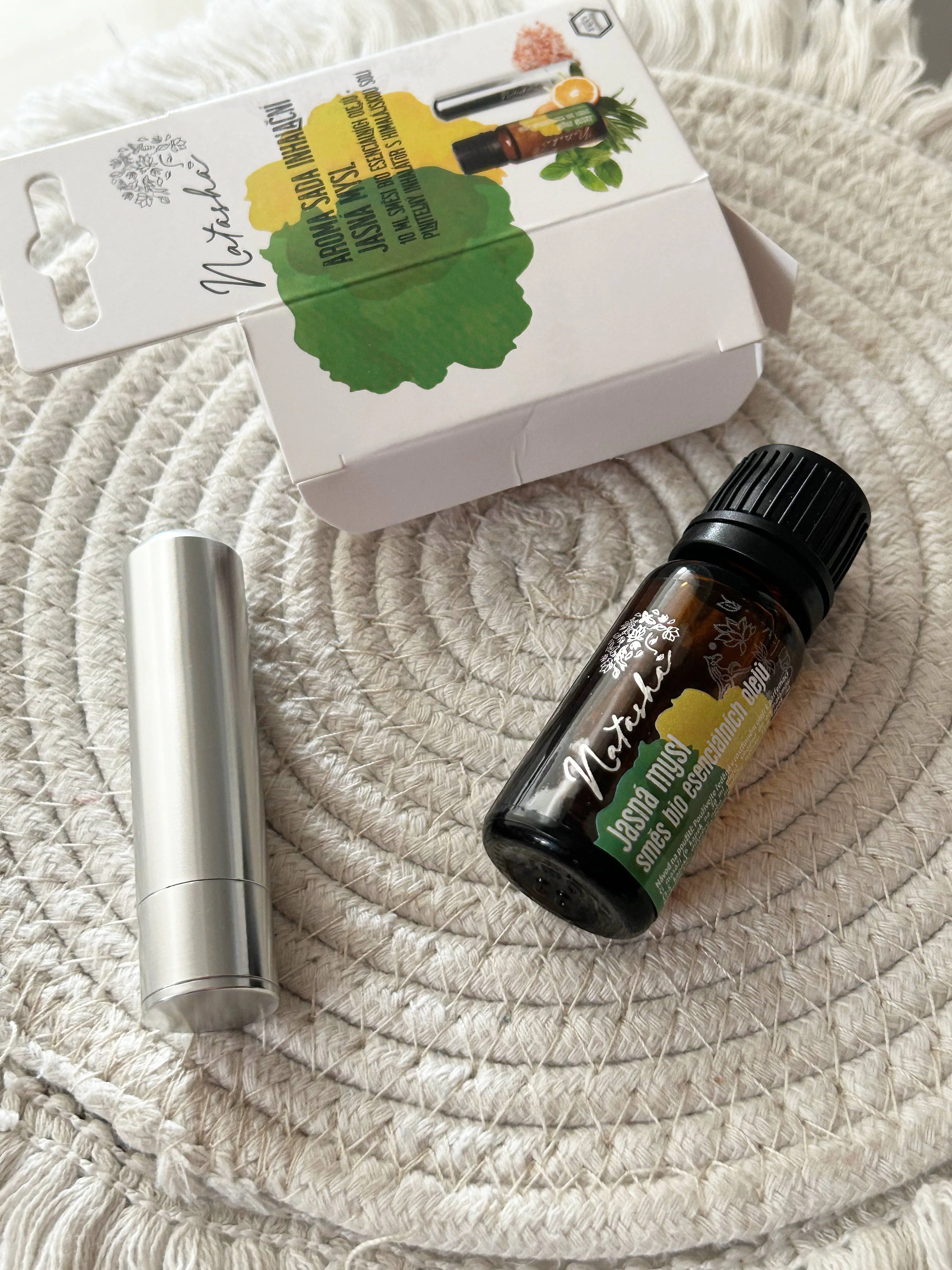 Natasha Set di aromaterapia con inalatore - Mente lucida - arancia fresca, menta piperita e rosmarino