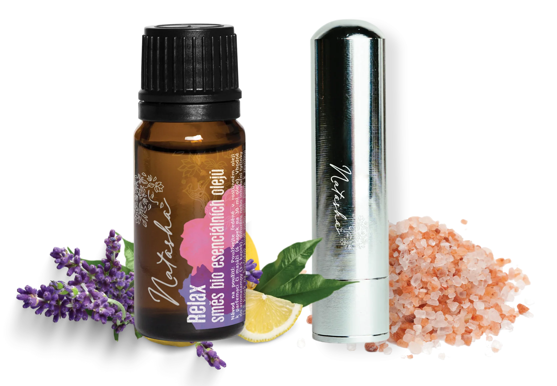Natasha Kit di aromaterapia con inalatore - Relax - lavanda e limone rilassanti