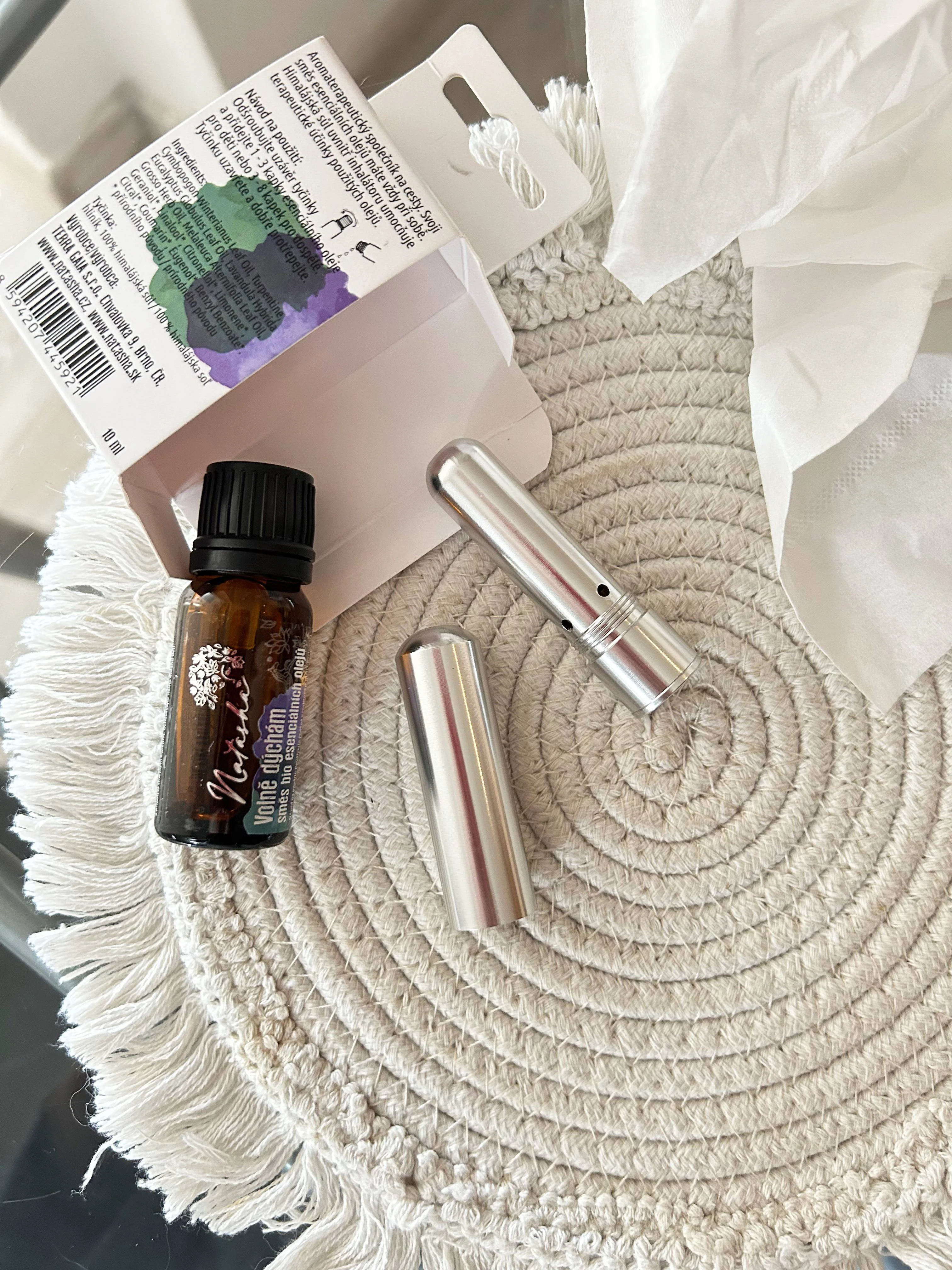 Natasha Set aromaterapico con inalatore - Respiro liberamente - aiuto in caso di naso chiuso