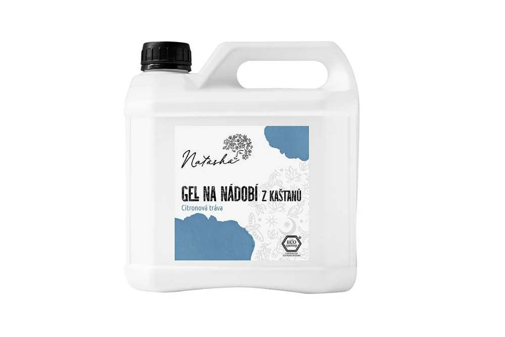 Natasha Gel per piatti a base di castagne alla citronella 500 ml - efficace contro il grasso, delicato sulla pelle