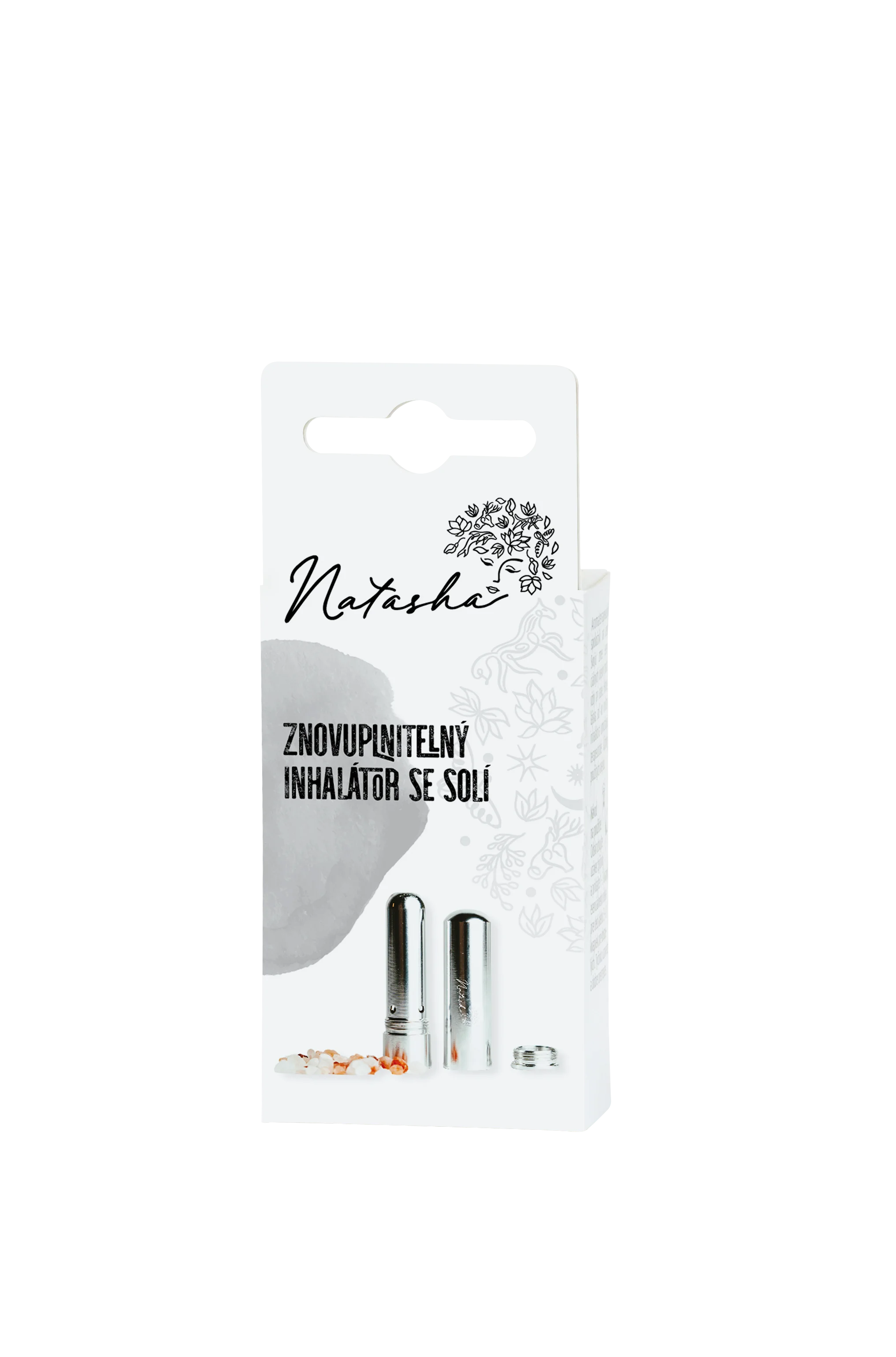 Natasha Inalatore in metallo ricaricabile con sale (1 pz) - pratico ed elegante