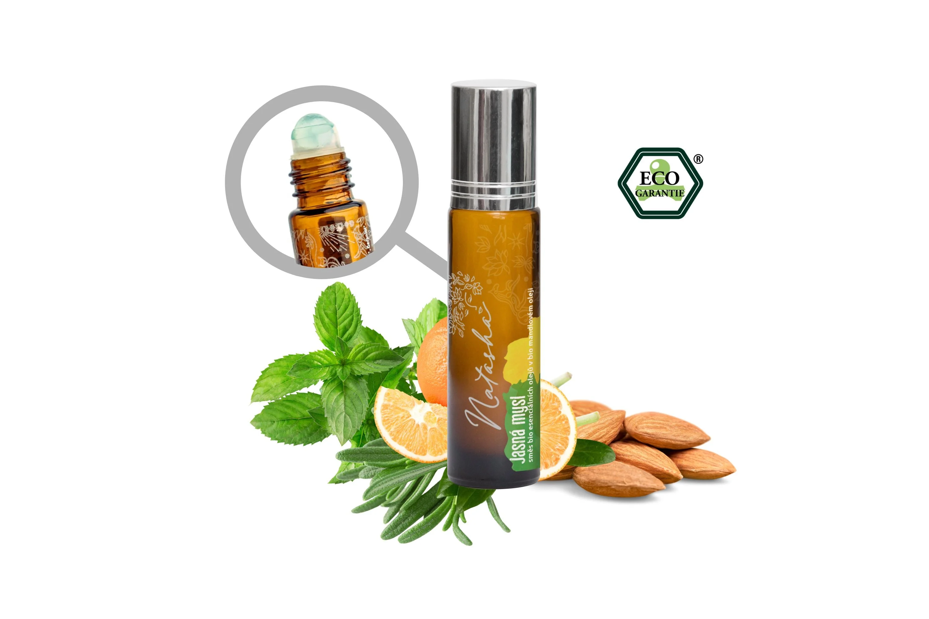 Natasha Roll-on Miscela di oli essenziali - Mente lucida (10 ml) - una carica di energia sempre e ovunque