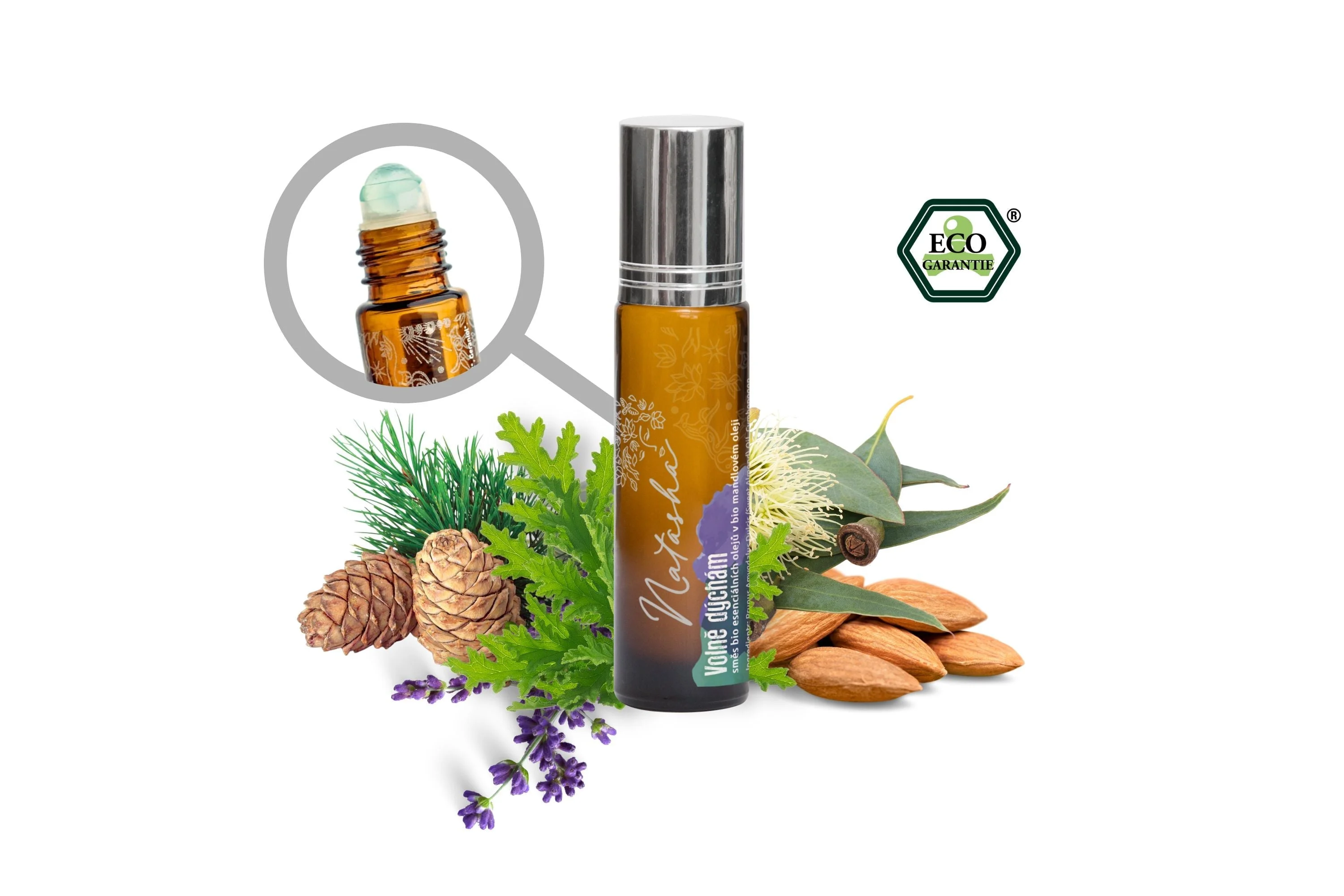 Natasha Roll-on Miscela di oli essenziali - Respiro liberamente (10 ml) - fresco energizzante primaverile