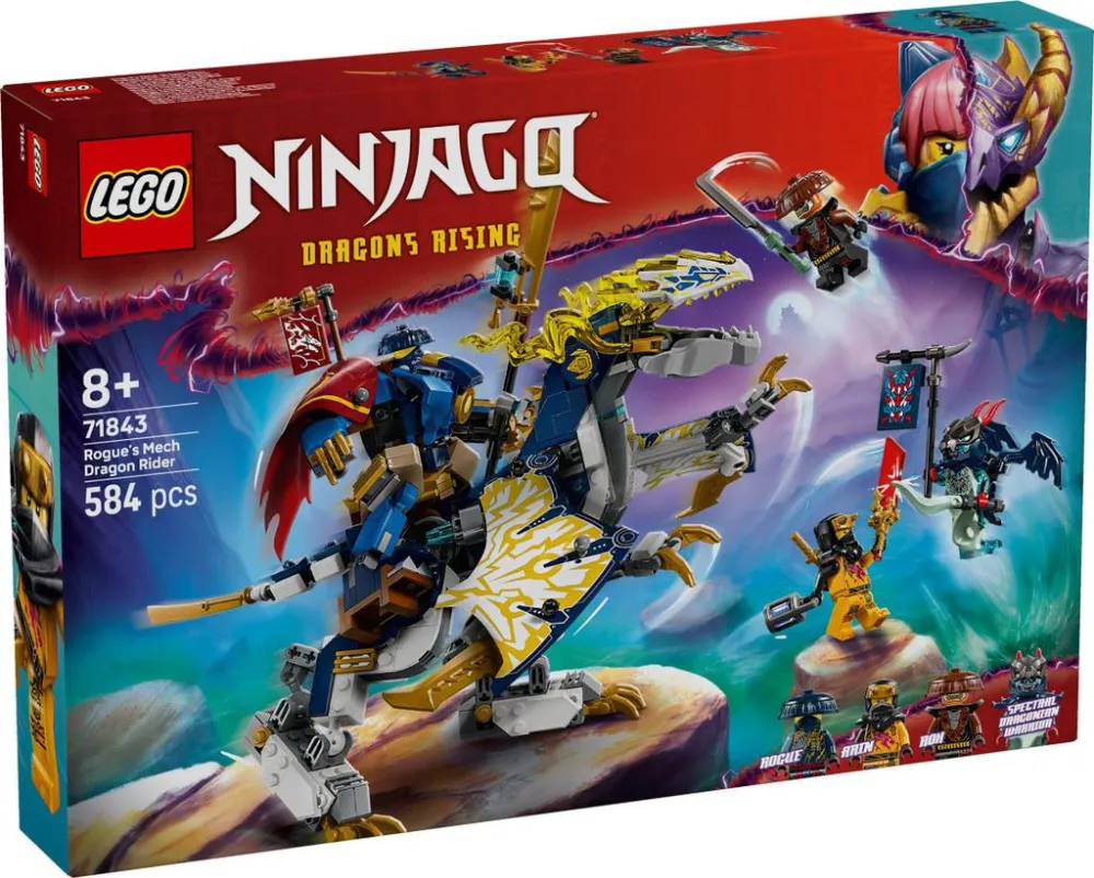 NINJAGO® 71843 Rogue e il cavaliere robotico del drago