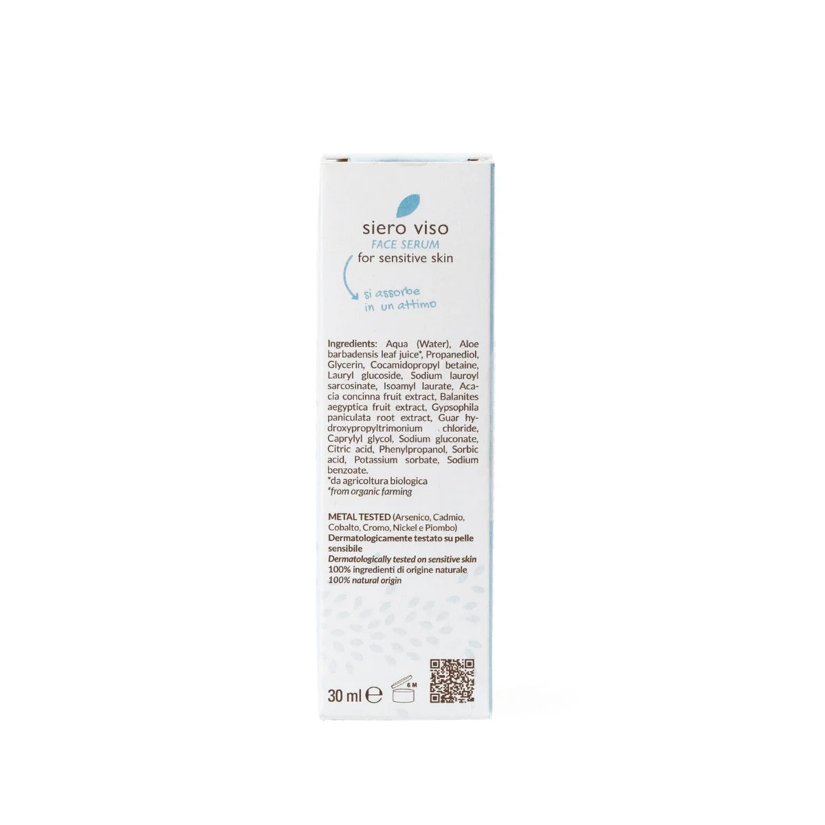 Officina Naturae Siero viso per pelle sensibile (30 ml) - lenisce la pelle reattiva