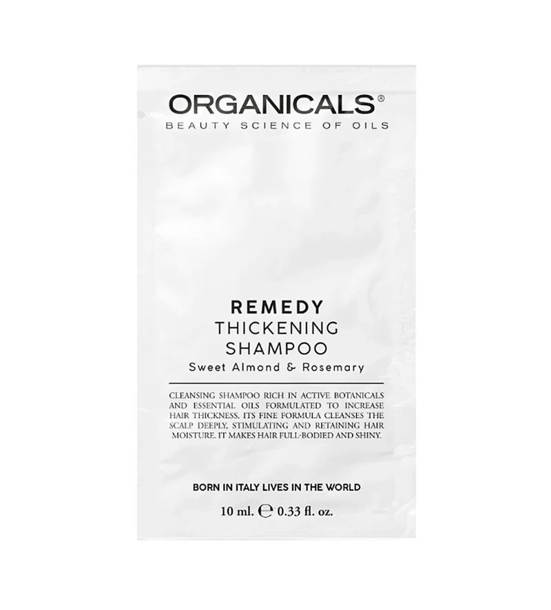 REMEDY Thickening Shampoo Sweet Almond & Rosemary shampoo rinforzante per capelli fini 10 ml