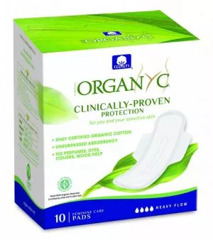 Organyc Cuscinetti da notte con ali pesanti (10 pezzi) - 100% bio-cotone, 4 gocce