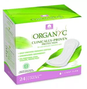 Organyc Inserti Slip Light (24 pezzi) - 100% bio-cotone, 1 goccia