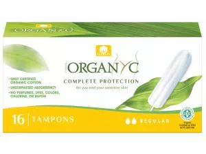 Organyc Tamponi regolari (16 pezzi) - 100% cotone biologico, 2 gocce