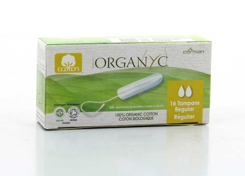 Organyc Tamponi regolari (16 pezzi) - 100% cotone biologico, 2 gocce