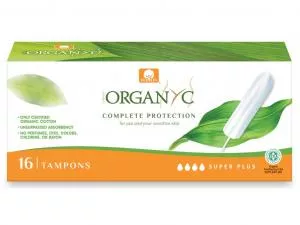 Organyc Tamponi Super Plus (16 pezzi) - 100% cotone organico, 4 gocce