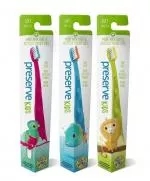 Preserve Spazzolino da denti per bambini (morbido) - ciano - fatto con tazze di yogurt riciclate