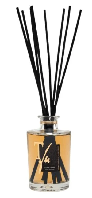 PURA AMBRA BASTONCINI 250 ML PROFUMO PER AMBIENTI (10 Bastoncini in Bambù Neri da 30 cm inclusi)