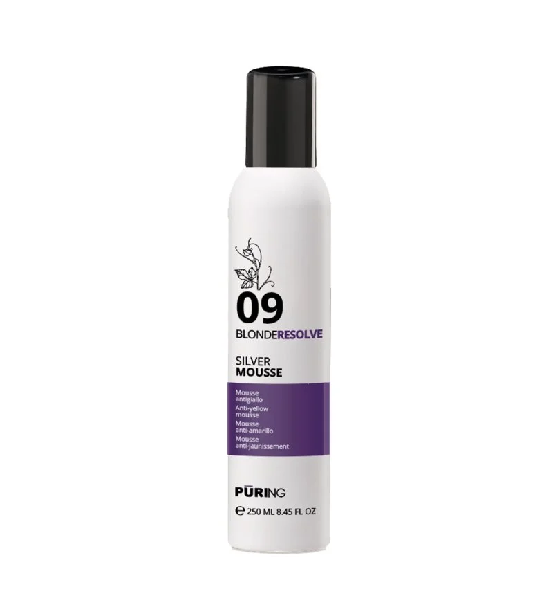 09 BlondeResolve Silver Mousse schiuma neutralizzante senza risciacquo per capelli biondi, grigi e decolorati 250 ml