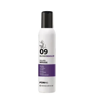 PURING 09 BlondeResolve Silver Mousse schiuma neutralizzante senza risciacquo per capelli biondi, grigi e decolorati