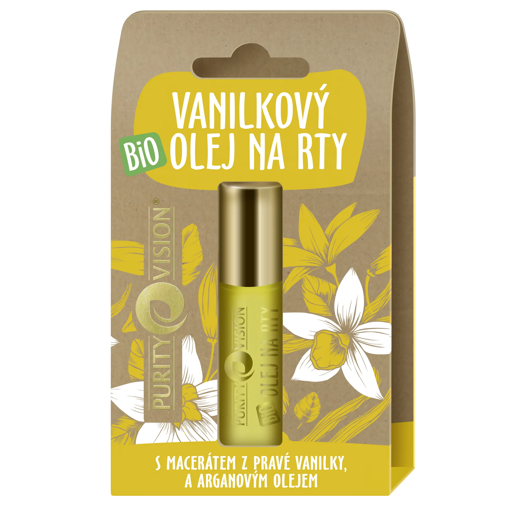 Purity Vision Olio labbra alla vaniglia BIO (10 ml) - un aiuto profumato per labbra secche