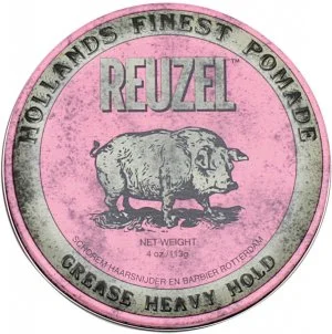 REUZEL Styling Pink Pomade Grease Heavy Hold pomata per capelli con tenuta media e lucentezza 113 g per uomini