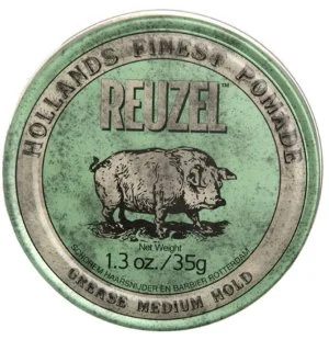 REUZEL Styling Green Pomade Grease Medium Hold pomata per capelli con tenuta media e lucentezza 35g per uomini