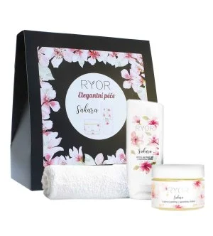 RYOR Sakura set regalo scrub allo zucchero con ciliegio giapponese 325 g + delicato gel doccia al ciliegio giapponese