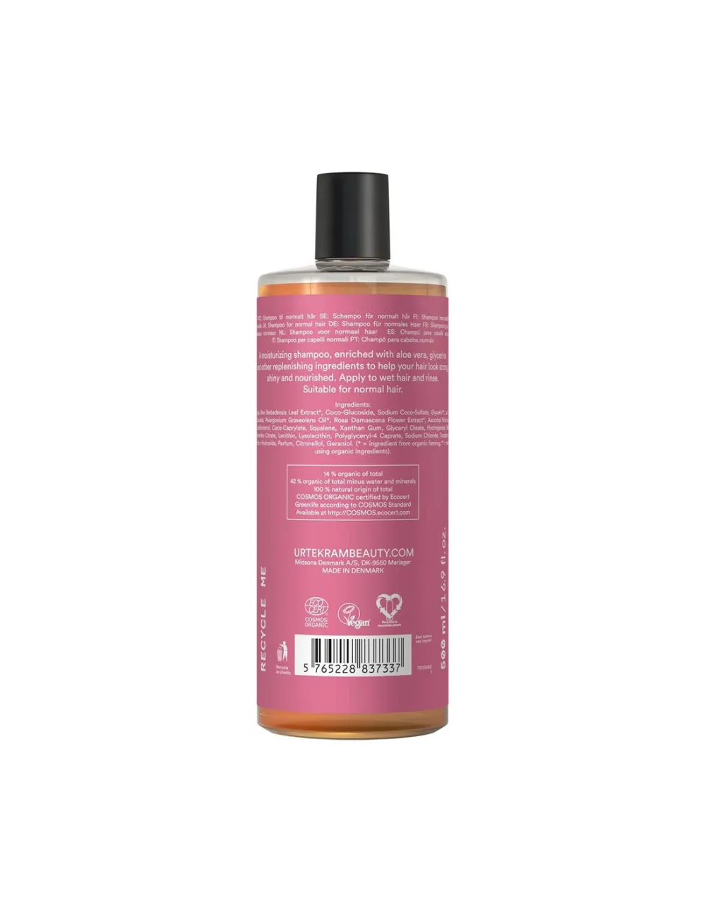 Urtekram Shampoo rosa 500ml BIO, VEG
