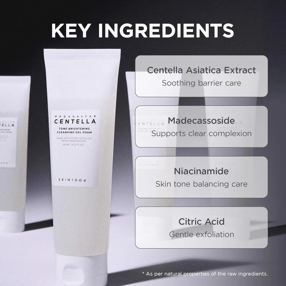 Madagascar Centella Tone Brightening Cleansing Gel Foam gel detergente schiumogeno per luminosità e idratazione 125 ml