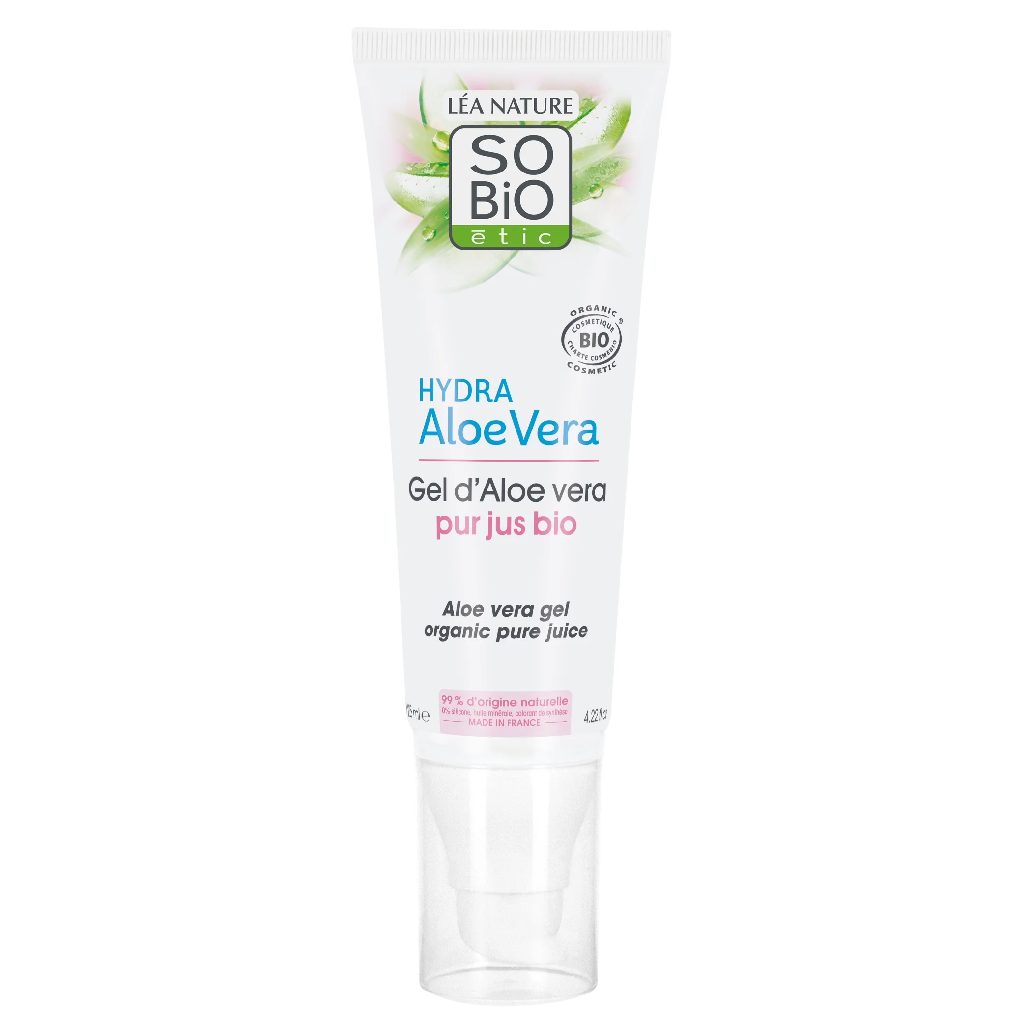 SO’BiO étic Gel di Aloe Vera - ipoallergenico BIO (125 ml) - idratazione intensiva e azione lenitiva sulla pelle