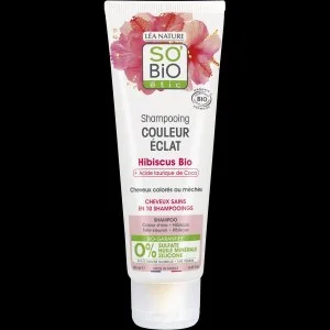 SO’BiO étic Shampoo per capelli colorati e con mèches all'ibisco biologico (250 ml) - mantiene il colore brillante
