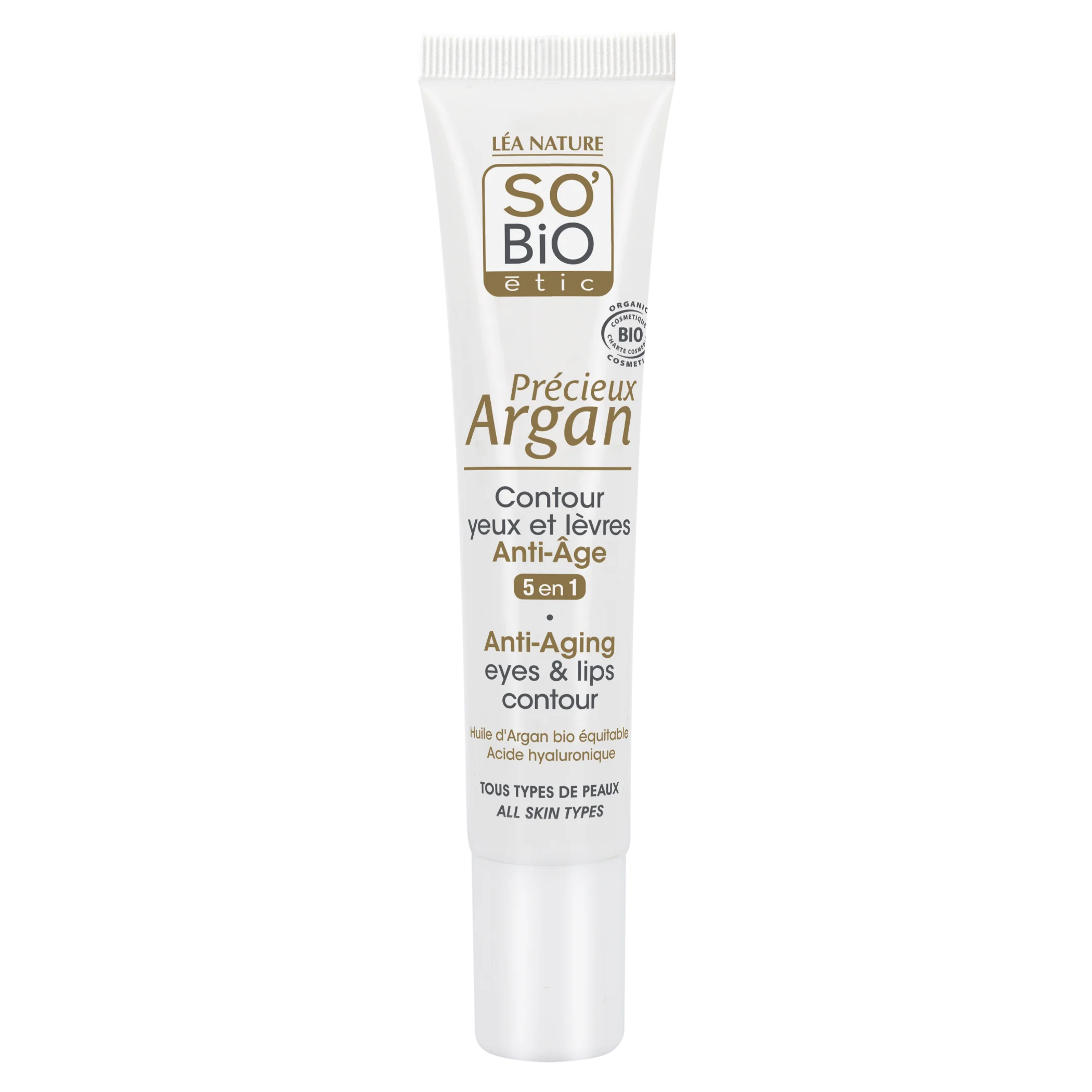 SO’BiO étic Anti-Age Precieux Argan Crema contorno occhi e labbra BIO (15 ml) - ideale per pelli mature