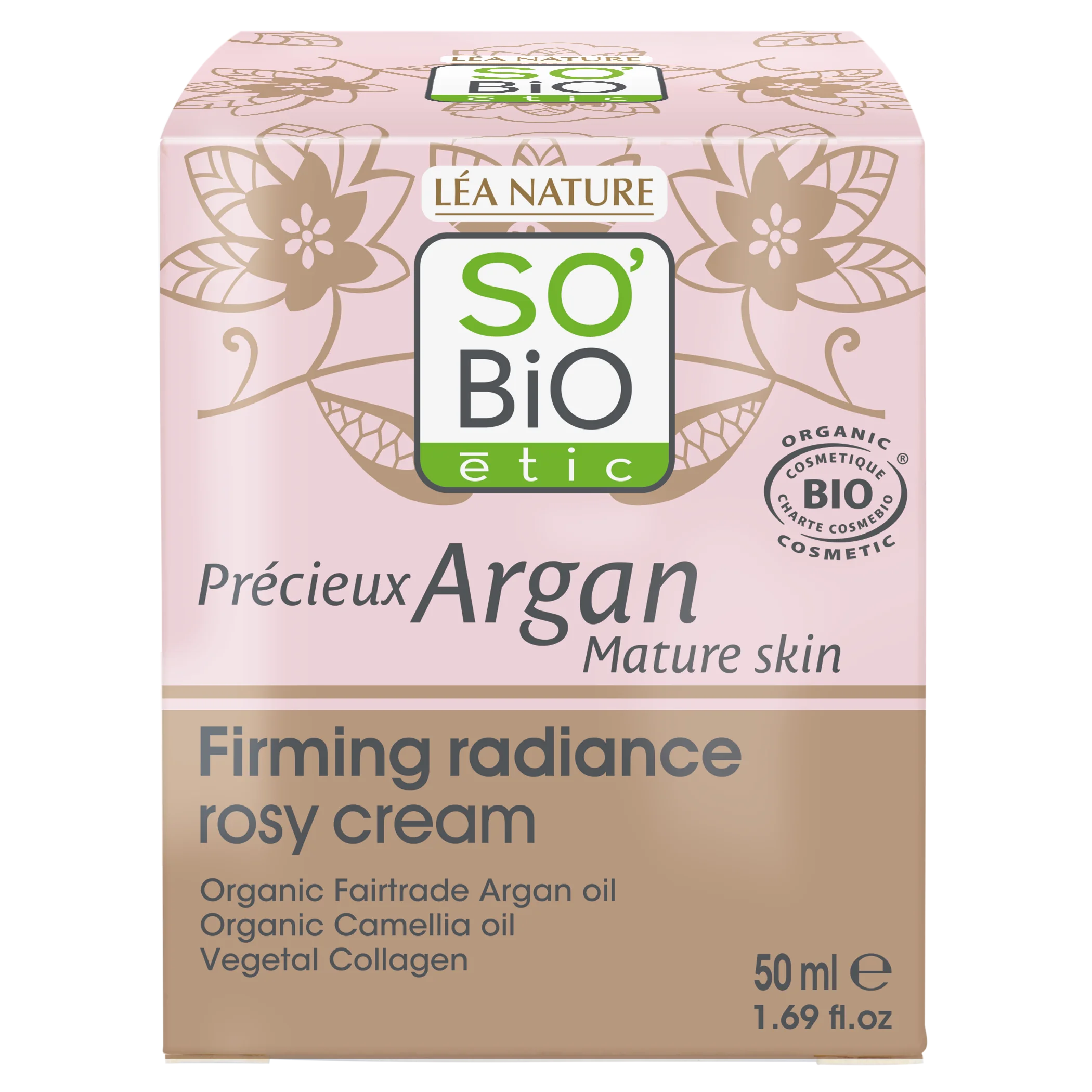SO’BiO étic Anti-age Precieux Argan Crema giorno rosa rassodante GOLD BIO (50 ml) - rassoda e illumina la pelle