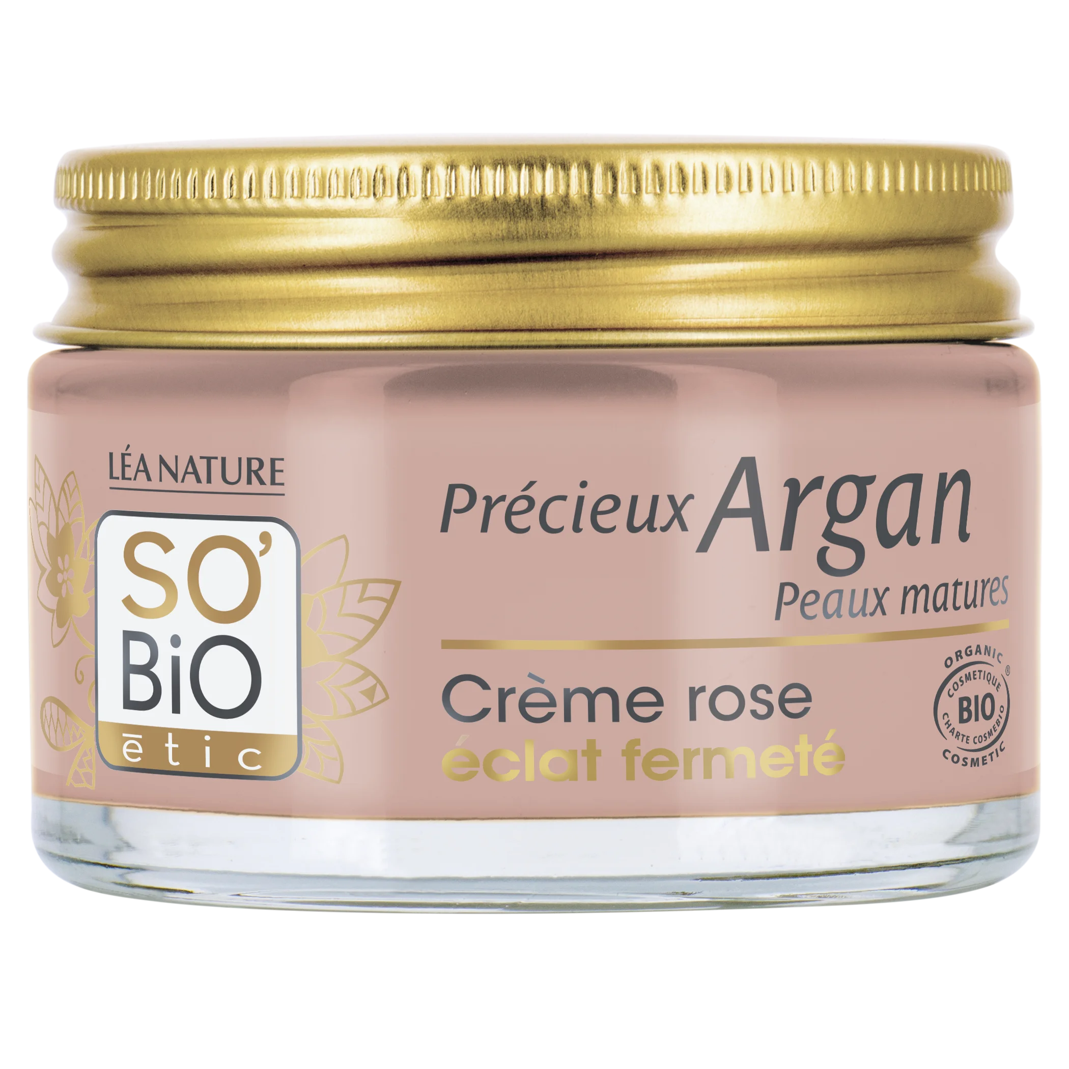 SO’BiO étic Anti-age Precieux Argan Crema giorno rosa rassodante GOLD BIO (50 ml) - rassoda e illumina la pelle