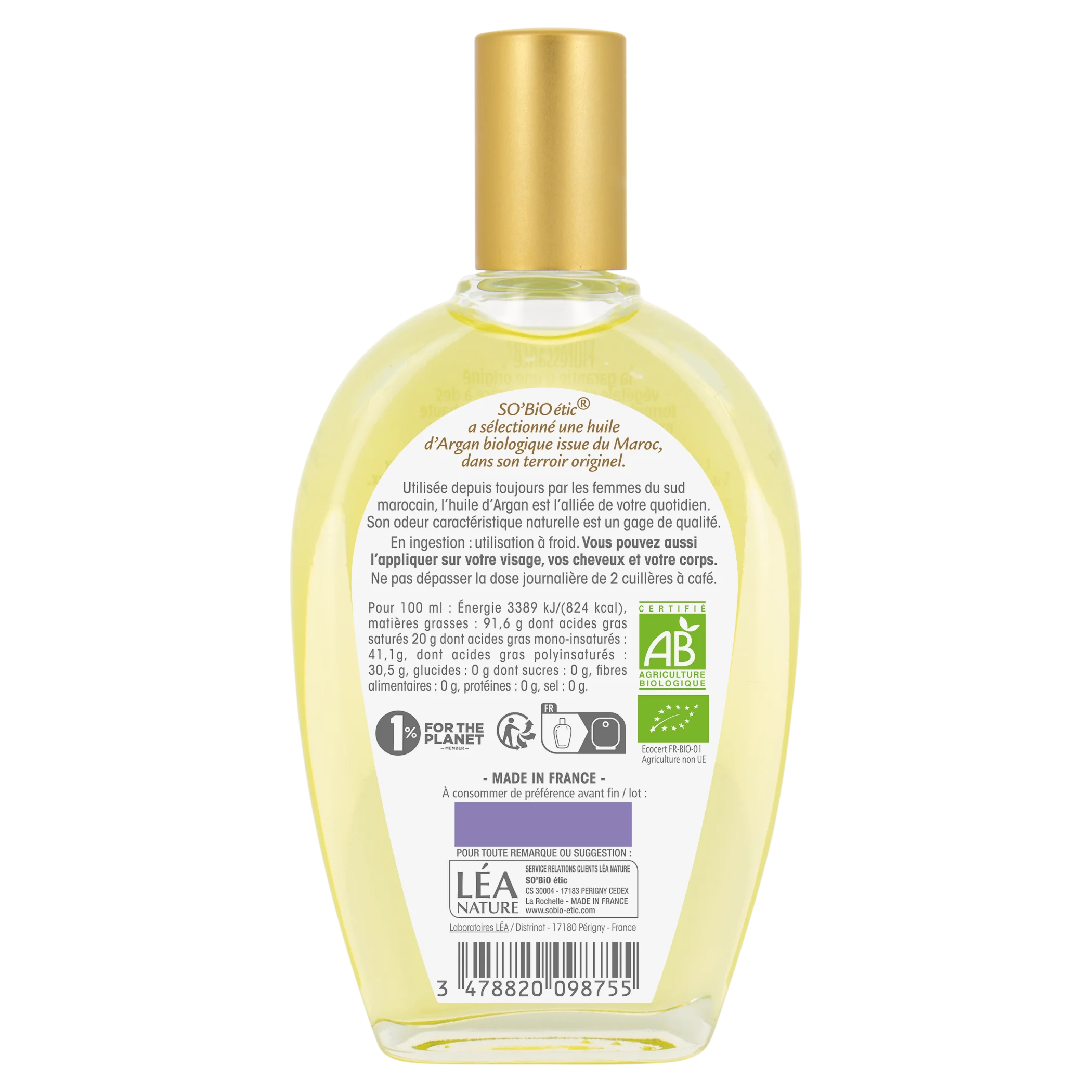 SO’BiO étic Olio di argan BIO (50 ml) - elisir di giovinezza e bellezza