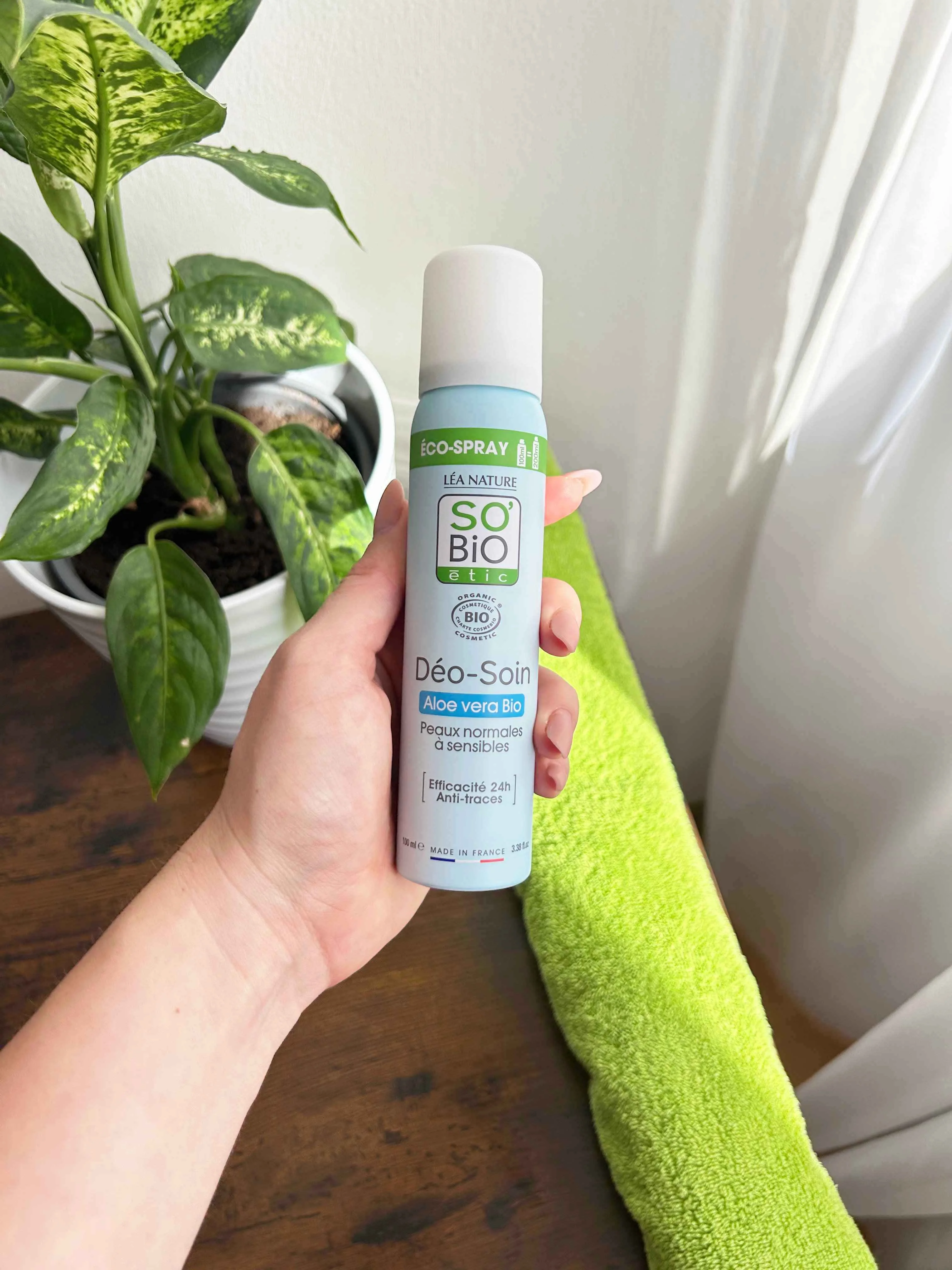 SO’BiO étic Deodorante naturale ECO SPRAY 24h - Aloe vera BIO (100 ml) - efficace fino a 24 ore